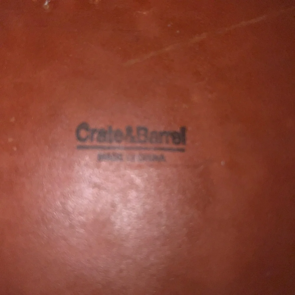 Crate & Barrel Provence Rustic Olive Branch Terracotta Plate Platter Tray